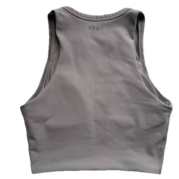 Abercrombie & Fitch YPB SculptLuxe Henley Tank Top Taupe Gray Sand Small Minimal - Picture 3 of 6